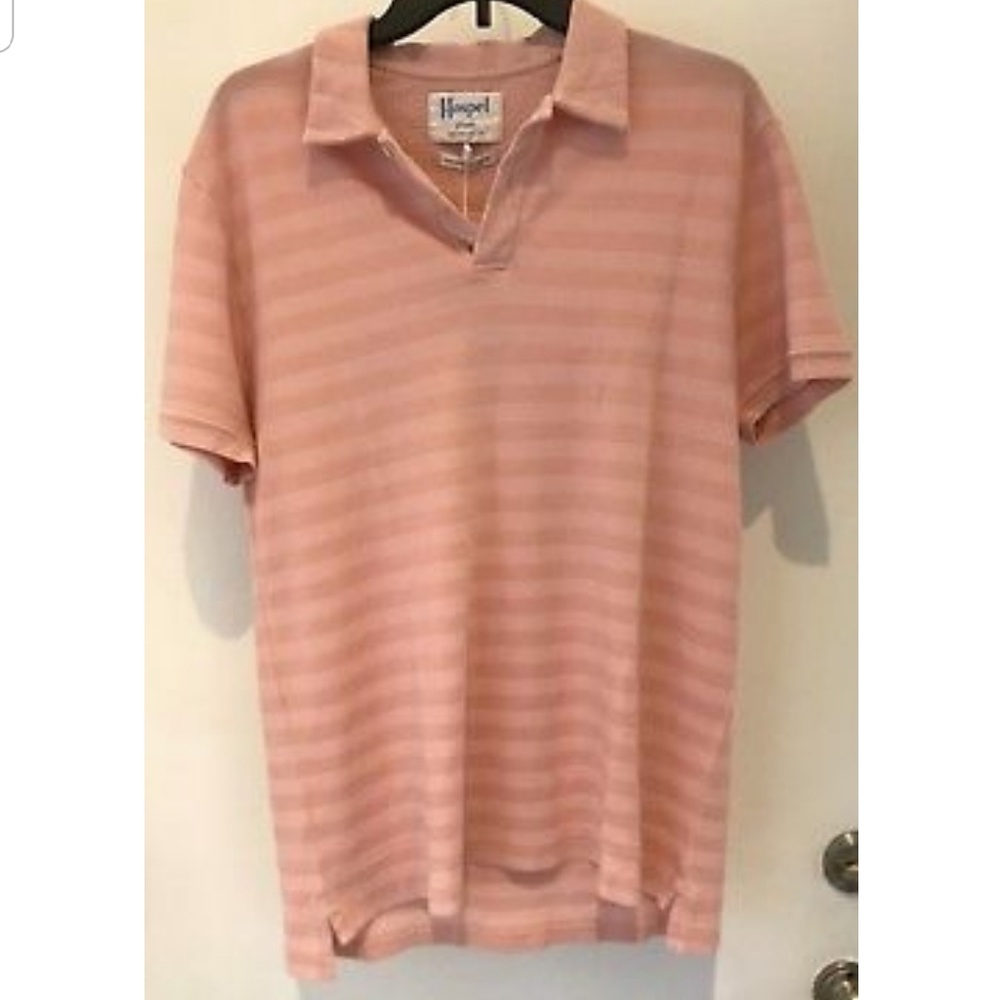 2/$35 NWOT Haspel Pastel Embossed Striped Polo - Picture 2 of 2